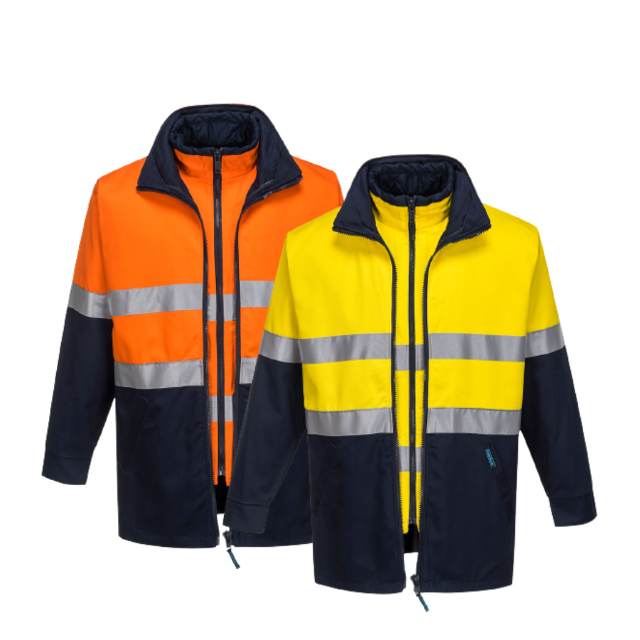 Portwest Hume 100% Cotton 4-in-1 Jacket 2 Tone Reflective Work Safety MJ777- Bannav S Bannav LLC