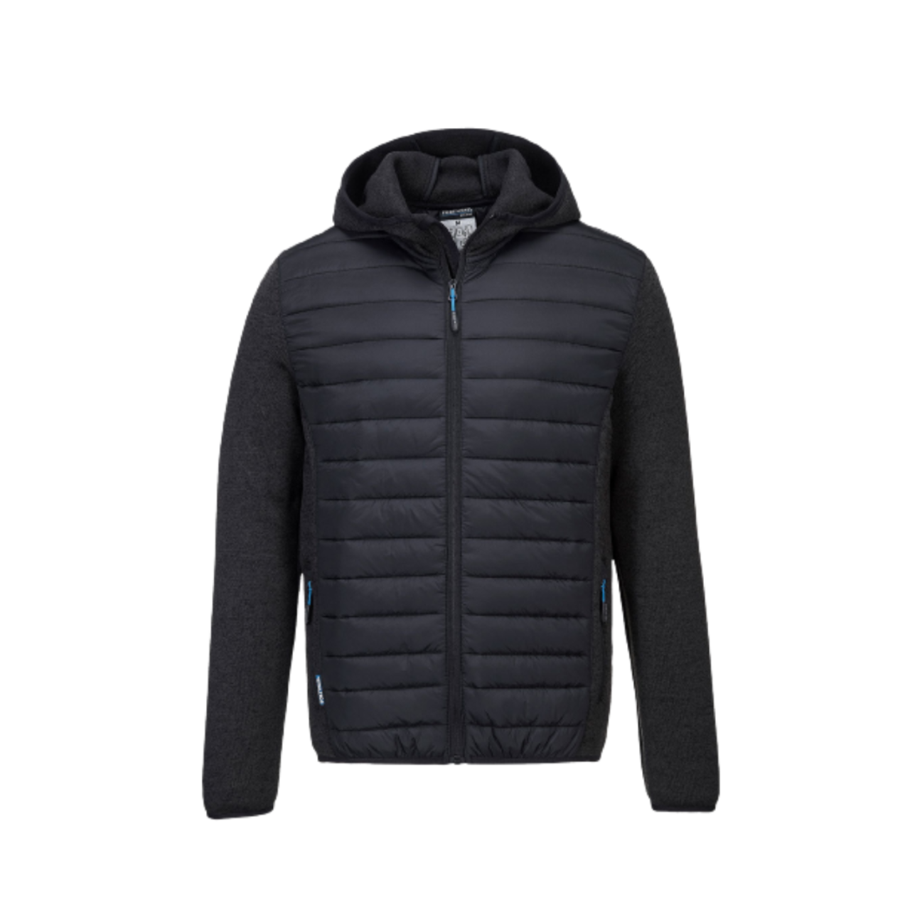 Portwest KX3 Baffle Jacket Front Zip Opening Hooded Grey Marle Jacket Comfy T832- Bannav S Bannav LLC