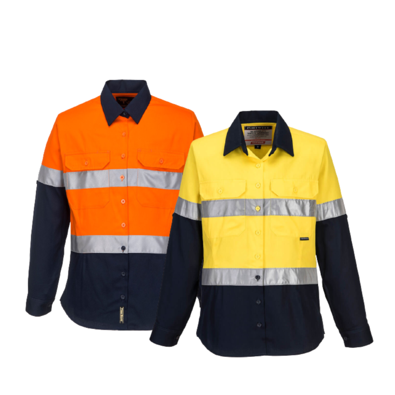 Portwest Ladies 2 Tone Regular Weight Long Sleeve Shirt with Tape ML108- Bannav S Bannav LLC