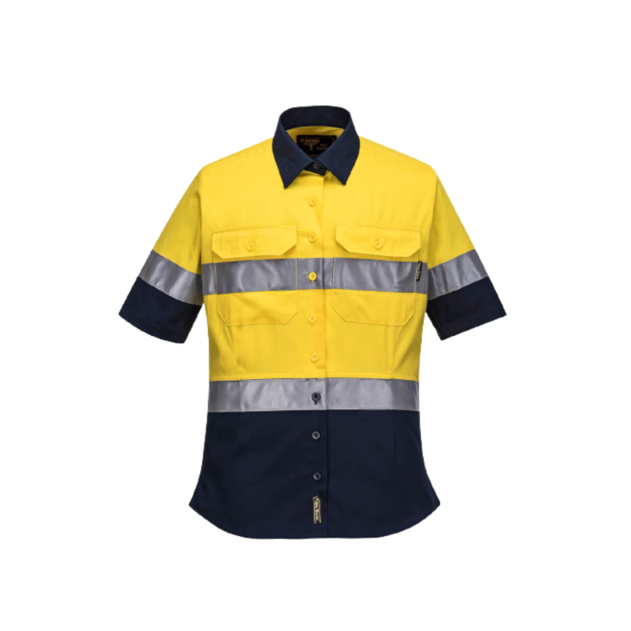 Portwest Ladies 2 Tone Regular Weight Short Sleeve Shirt with Tape Hi Vis ML109- Bannav S Bannav LLC