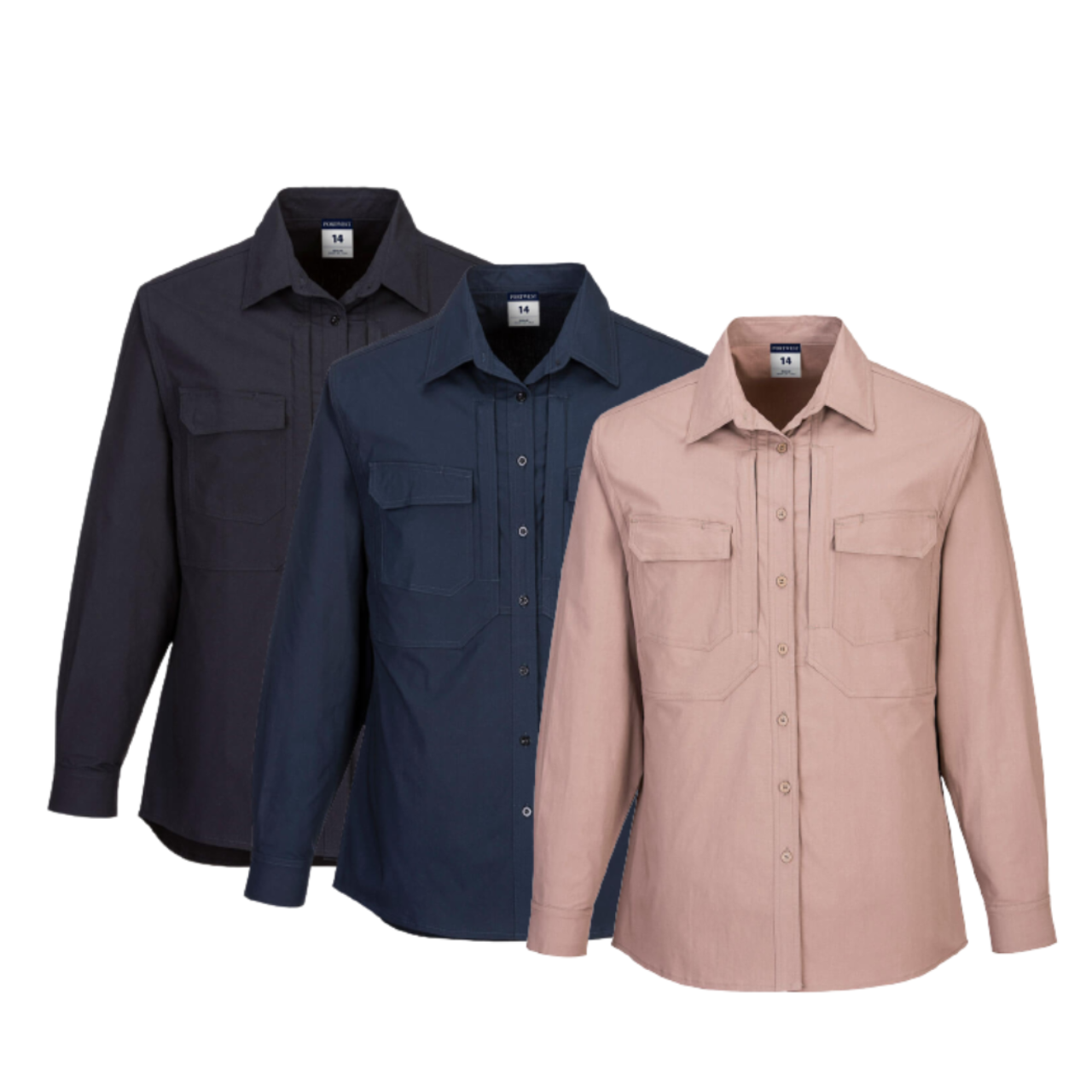 Portwest Ladies Utility Stretch Long Sleeve 2 Zipped Compartments Comfort LS501- Bannav S Bannav LLC