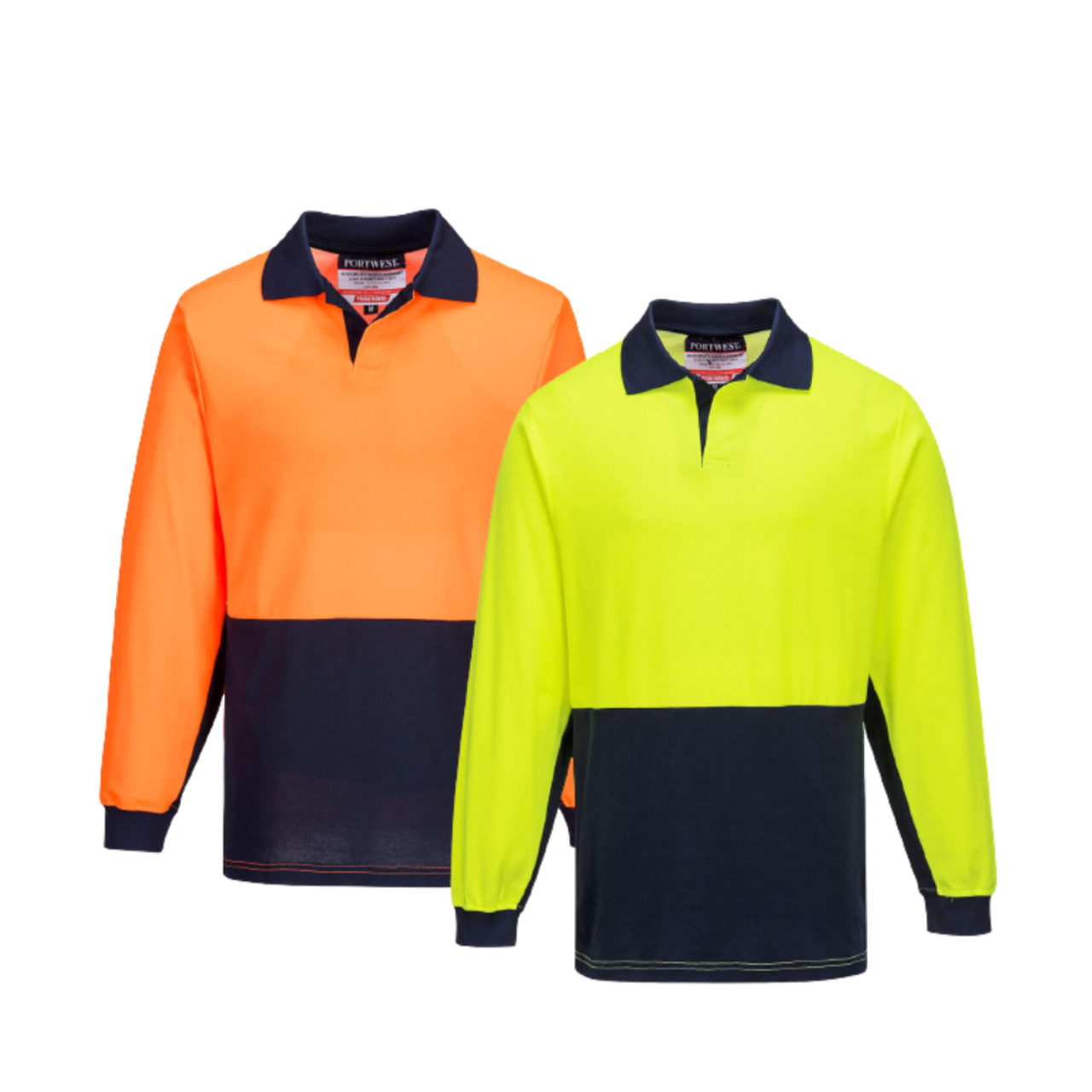 Portwest Long Sleeve Food Industry Cotton Comfort Polo Work Safety MF213- Bannav S Bannav LLC