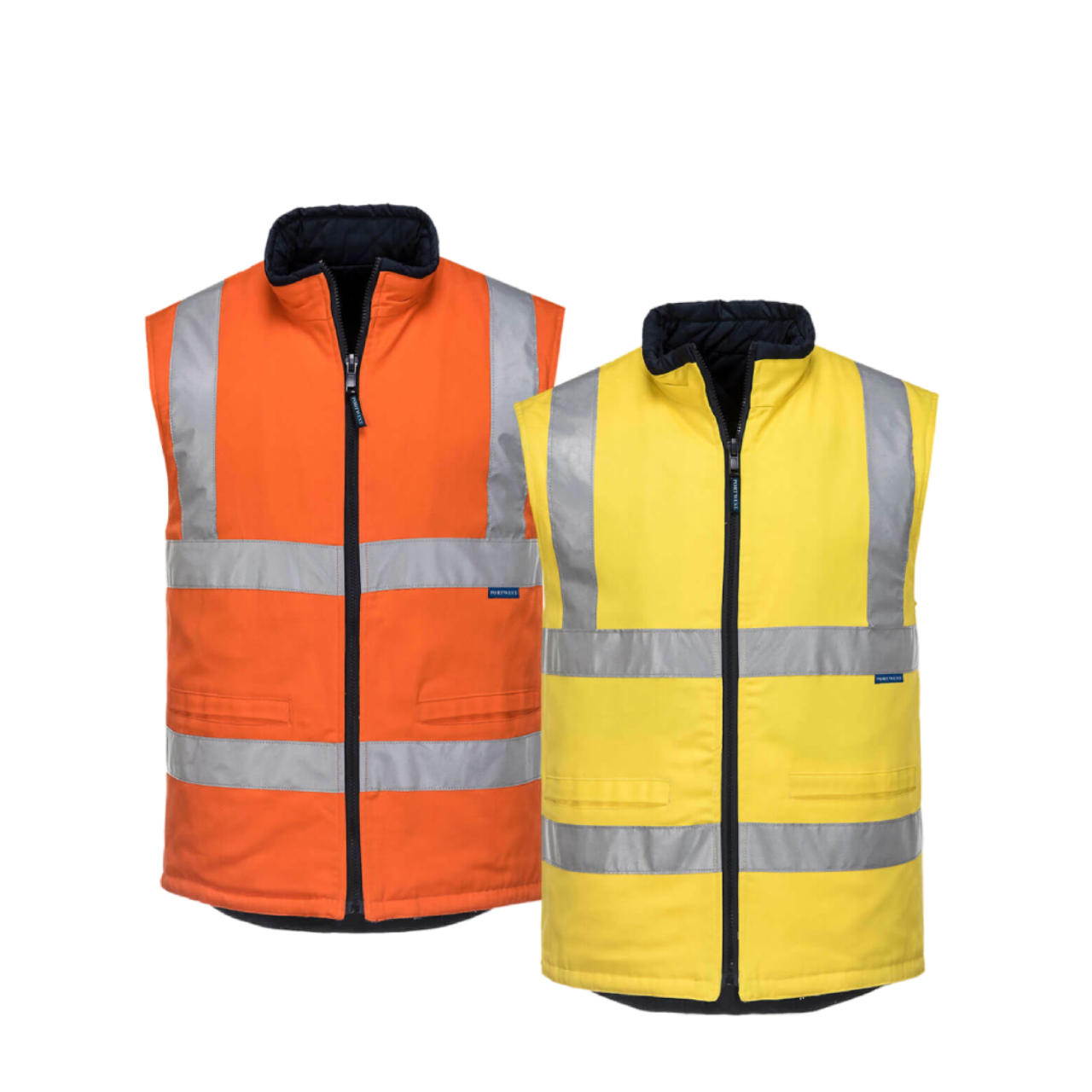 Portwest Men Hi-VisTex 100% Cotton Reversible Vest Reflective Safety Work MV278- Bannav S Bannav LLC