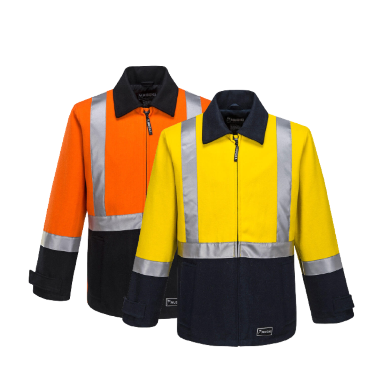 Portwest Mens Huski Bluey Jacket Hi Vis Full Zip Flame Resistant Lining K8018- Bannav S Bannav LLC