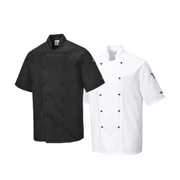 Portwest Mens Kent Chefs Jacket Mandarin Collar Durable Comfort Work C734- Bannav S Bannav LLC