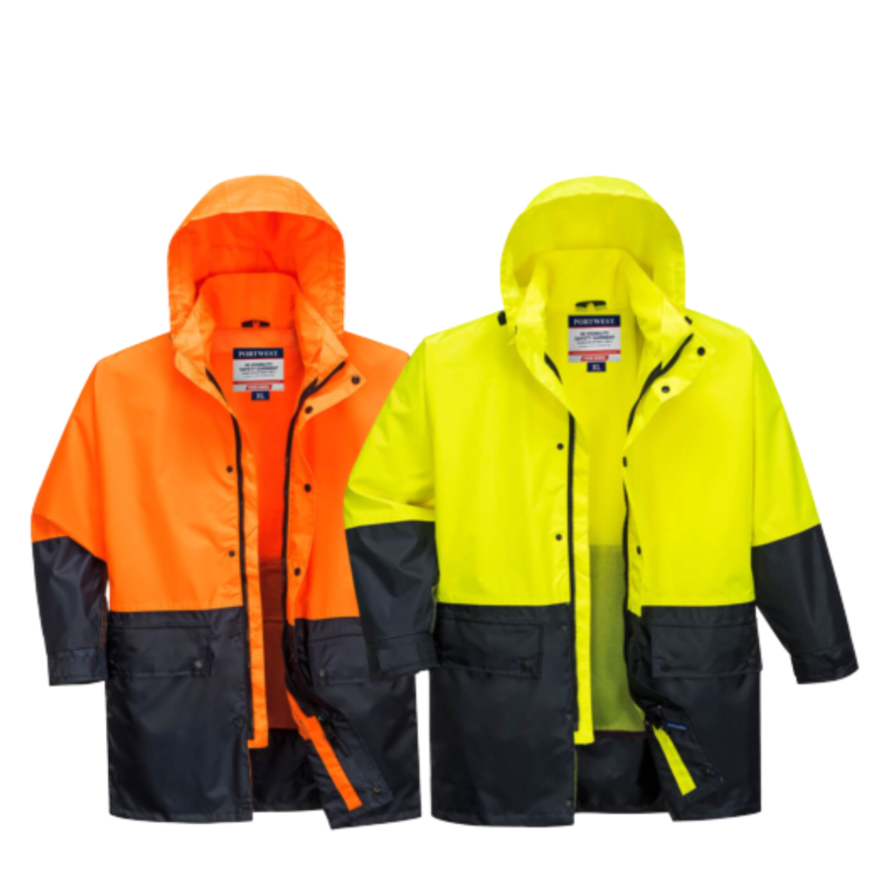 Portwest Mens Kimberley Lightweight Hi-Vis Rain Jacket Waterproof Safety MJ206- Bannav S Bannav LLC