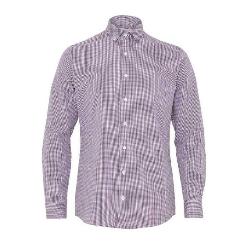NNT Mens Avignon Gingham Checked Long Sleeve Shirt Casual Fit Business CATJDF- Bannav S Bannav LLC