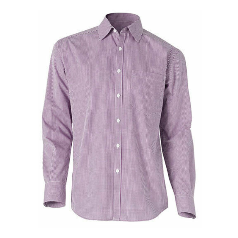 NNT Men Formal Gingham Long Cotton Blend Check Shirt Business Classic Fit CATDR2- Bannav S Bannav LLC