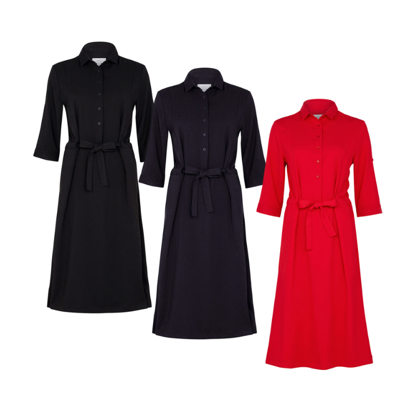NNT Womens Shirt Classic Fit Dress Adjustable Sleeve Knee Length Comfort CAT67Y- Bannav S Bannav LLC