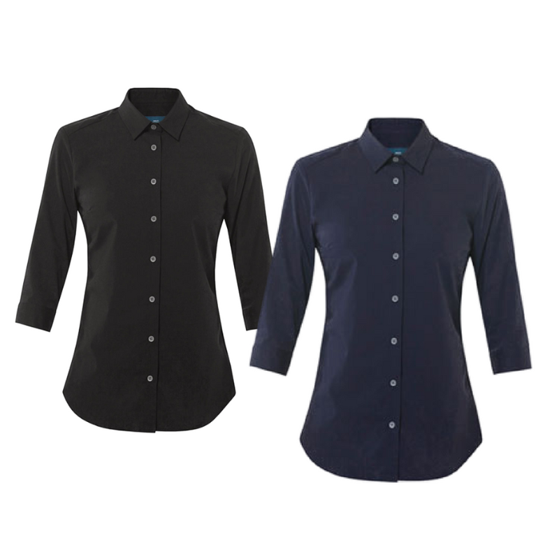 NNT Womens Stretch Cotton Blend 3/5 Sleeve Madem Formal Shirt Business CATU2L- Bannav S Bannav LLC