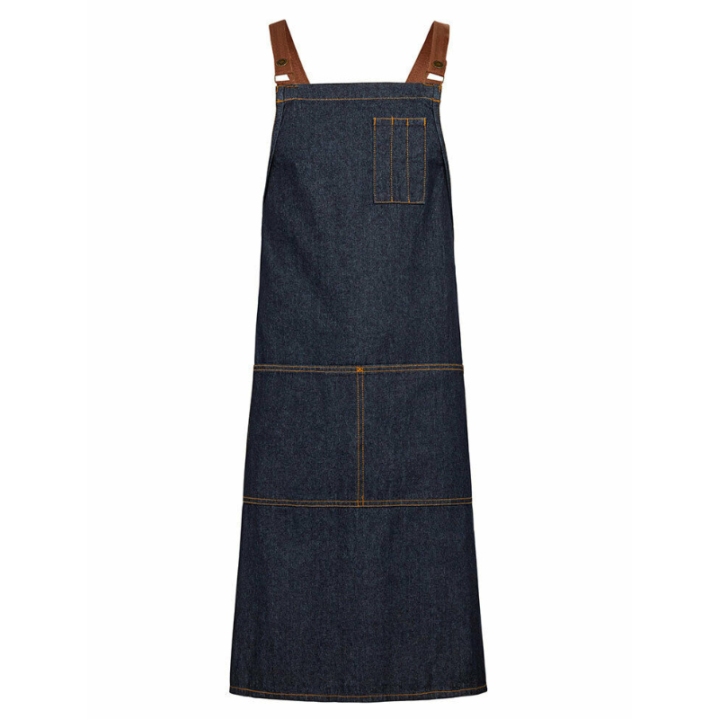 NNT Unisex Chef Memphi Cross Back Denim Apron Work Safety Tough Durable CATK2M- Bannav S Bannav LLC