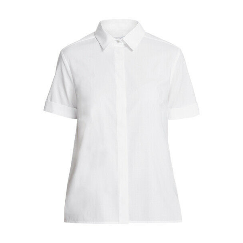 NNT Womens Stretch Cotton Blend Business Sunray Pleat Back Short Sleeve CATU62- Bannav S Bannav LLC
