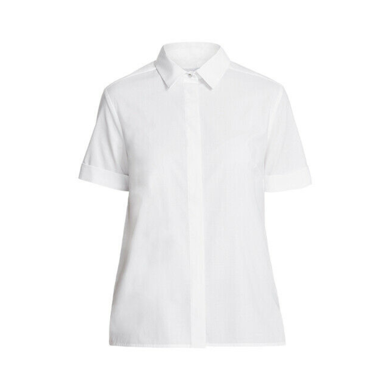NNT Womens Stretch Cotton Blend Business Sunray Pleat Back Short Sleeve CATU62- Bannav S Bannav LLC