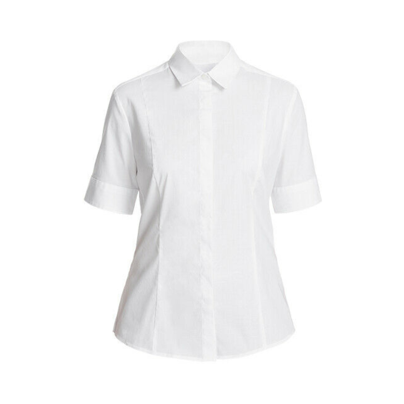 NNT Womens Short Sleeve Shirt Formal Styled Comfy Modern Slimline Collar CATU7M- Bannav S Bannav LLC
