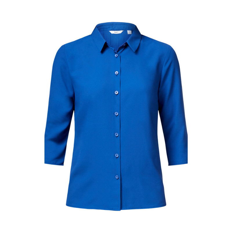 NNT Womens 3/4 Sleeve Pleat Detail Formal Blouse Classic Fit Business CATUDK- Bannav S Bannav LLC