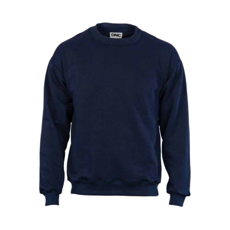 DNC Workwear Mens Crew Neck Fleecy Sweatshirt Sloppy Joe Winter Comfy Work 5302- Bannav S Bannav LLC