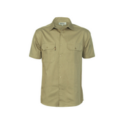 DNC Workwear Mens Cotton Drill Close Front Work Shirt Short Sleeve 3203- Bannav S Bannav LLC