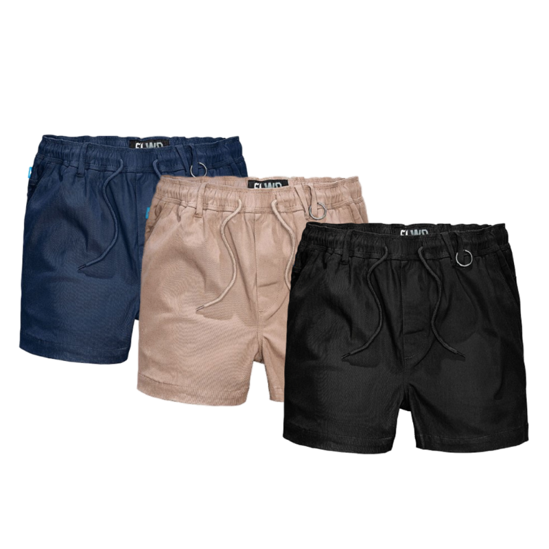 Elwood Mens Elastic Basic Short Summer Stretch Comfortable Workwear EWD206- Bannav S Bannav LLC