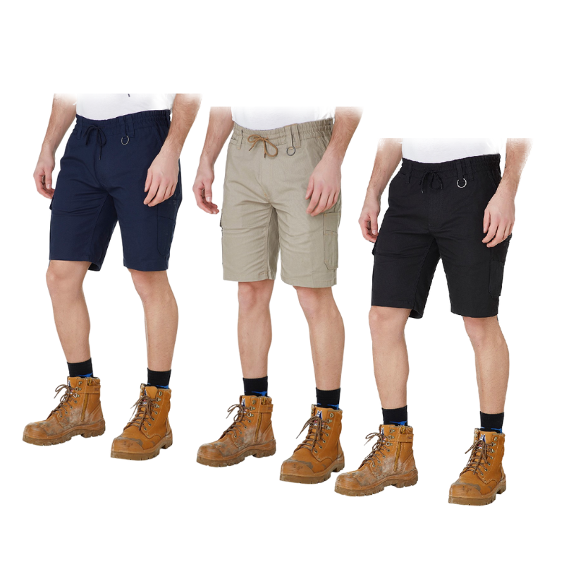 Elwood Mens Elastic Utility Short Summer Stretch Comfortable Workwear EWD203- Bannav S Bannav LLC