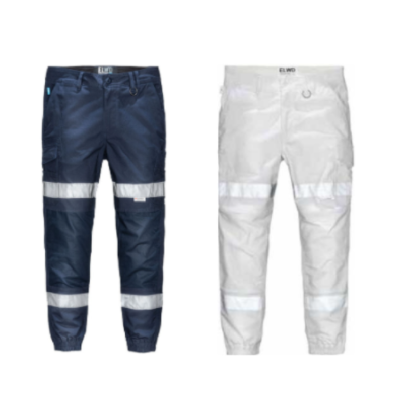 Elwood Mens Reflective Cuffed Work Pants Taped Pant Stretch Canvas Cargo EWD107- Bannav S Bannav LLC