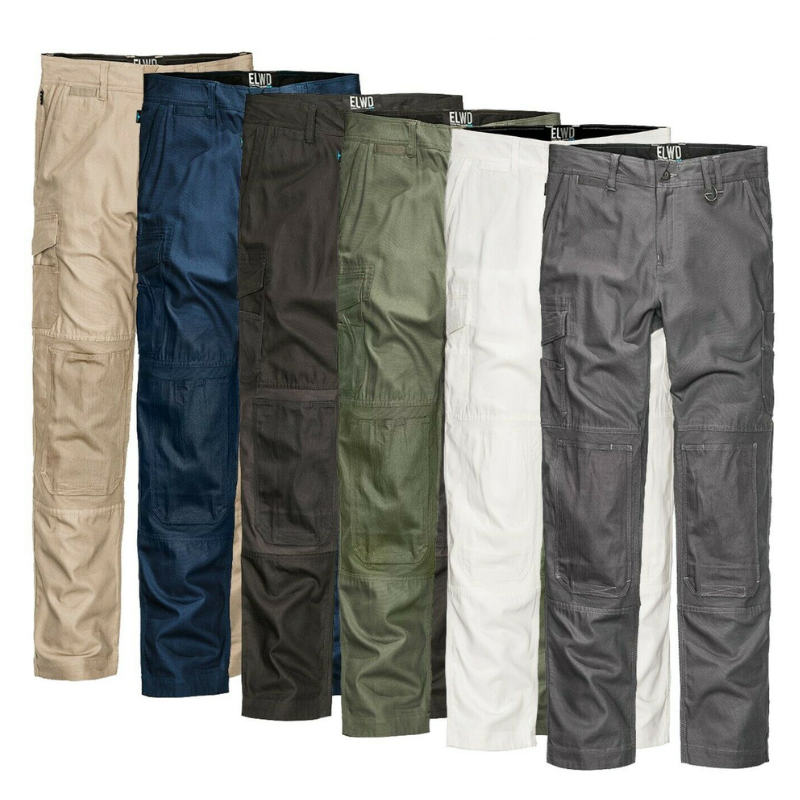 Mens Elwood Work Utility Pants Knee Panels Canvas Tradie Phone Pocket EWD101- Bannav S Bannav LLC