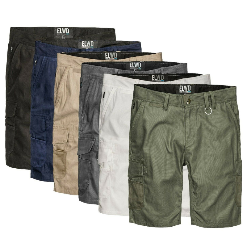 Mens Elwood Work Utility Shorts Canvas Cargo Phone Pocket Tough Tradie EWD201- Bannav S Bannav LLC