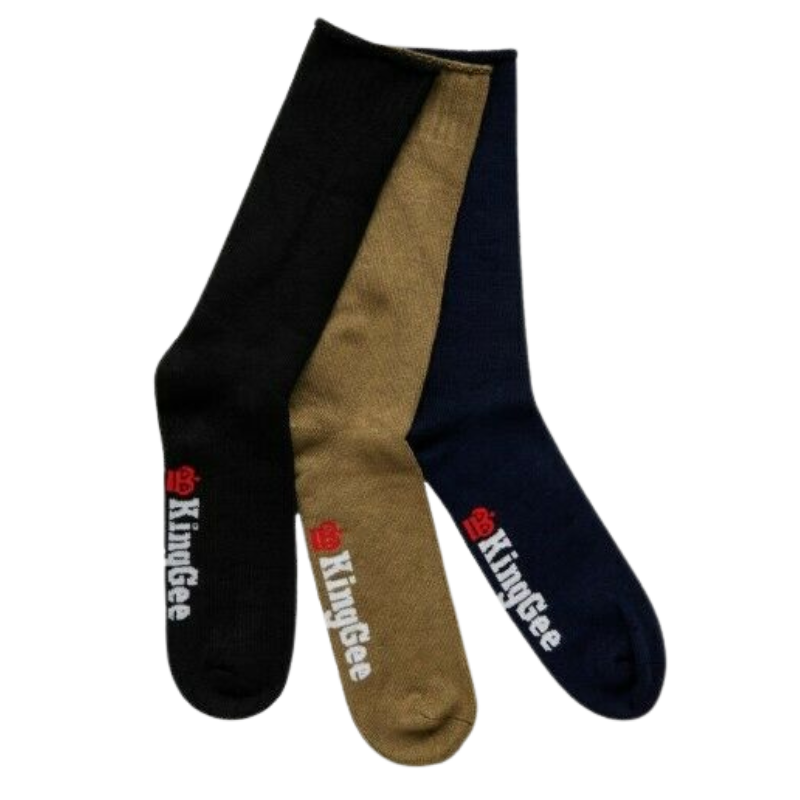 KingGee Mens Bamboo Work Socks 3 Pack Breathable Comfortable Workwear K09271- Bannav S Bannav LLC
