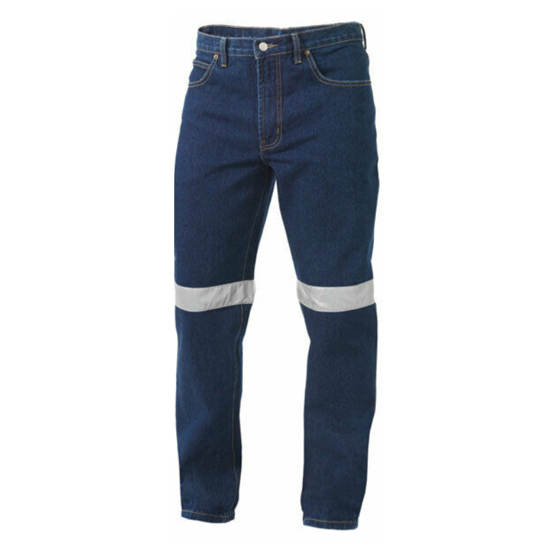 KingGee Mens Reflective Work Jean Classic Reinforced Denim Pants Workwear K53030- Bannav S Bannav LLC