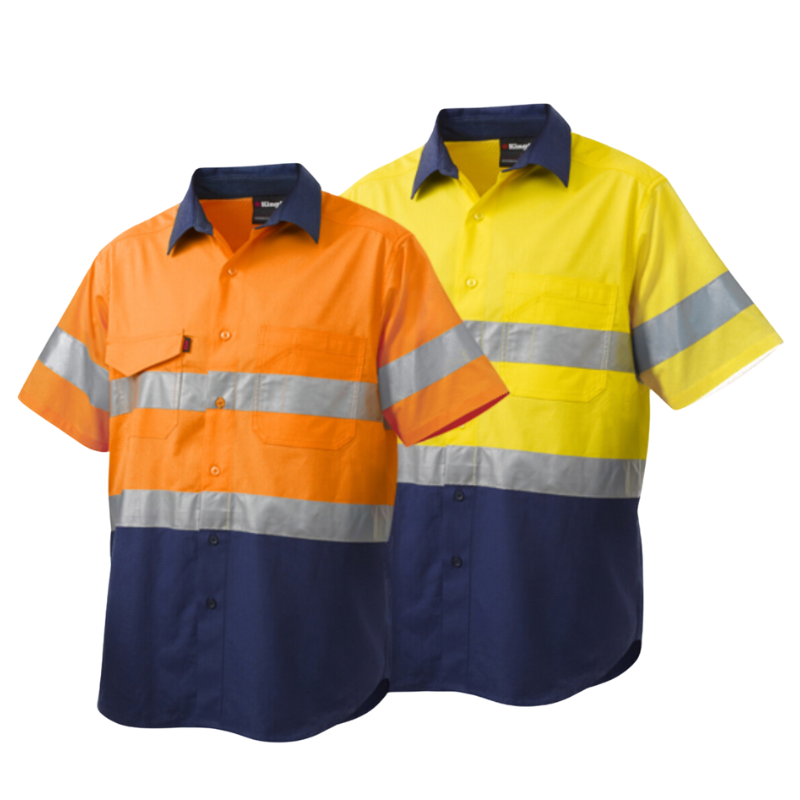 KingGee Mens Workcool 2 Hi-Vis Summer Shirt Short Sleeve Work Lightweight K54885- Bannav S Bannav LLC