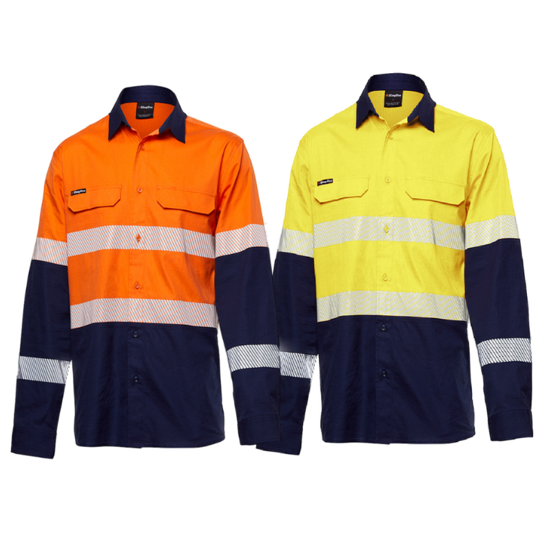 KingGee Mens Workcool Pro Bio Motion Shirt Long Sleeve Work Safety Comfy K54028- Bannav S Bannav LLC