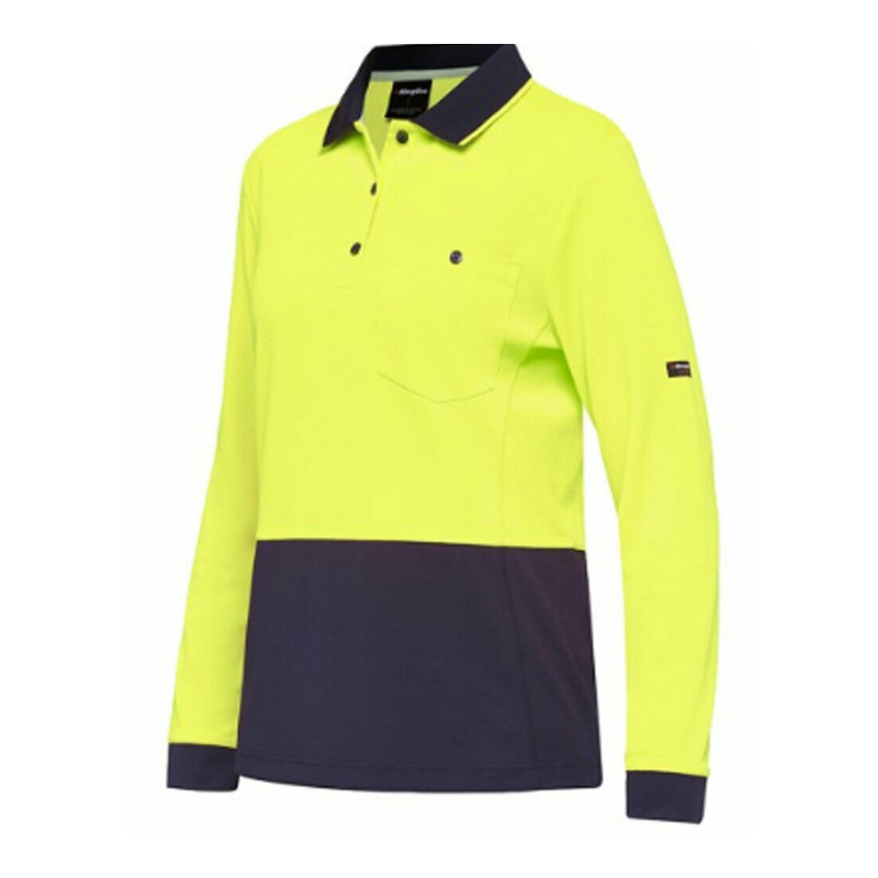 KingGee WorkCool Womens Spliced Polo L/S Comfort Work Safety Hyperfreeze K44730- Bannav S Bannav LLC