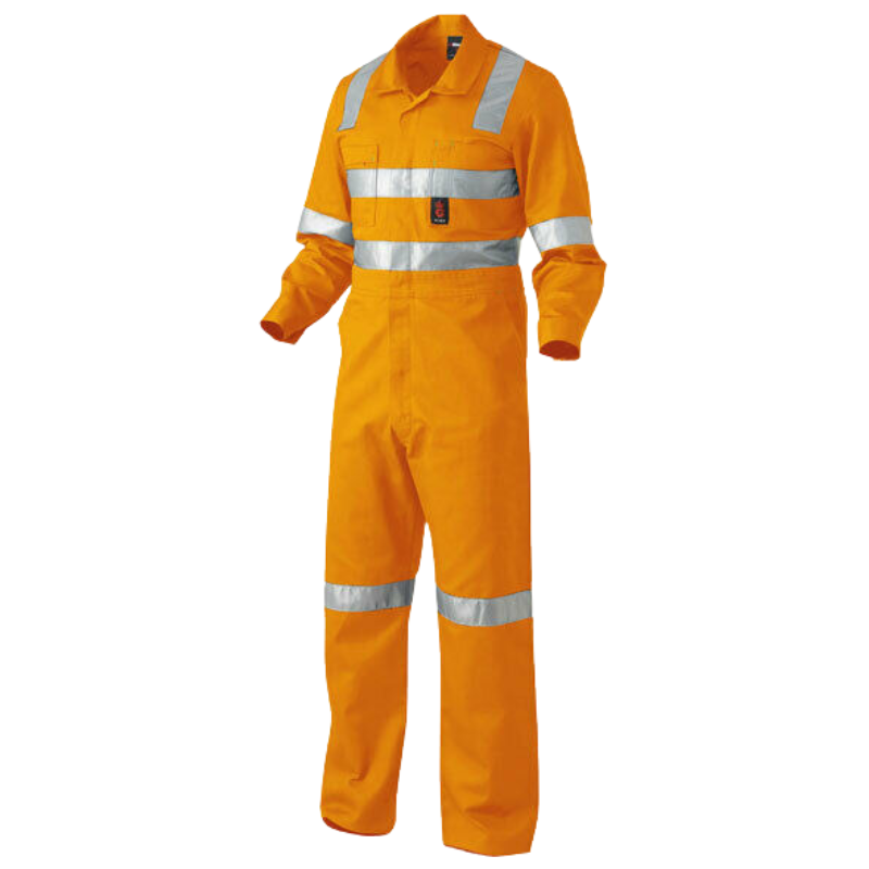 KingGee Mens Safety Overall X Pattern Tool Pocket H-Vis Cotton Drill Work K51015- Bannav S Bannav LLC