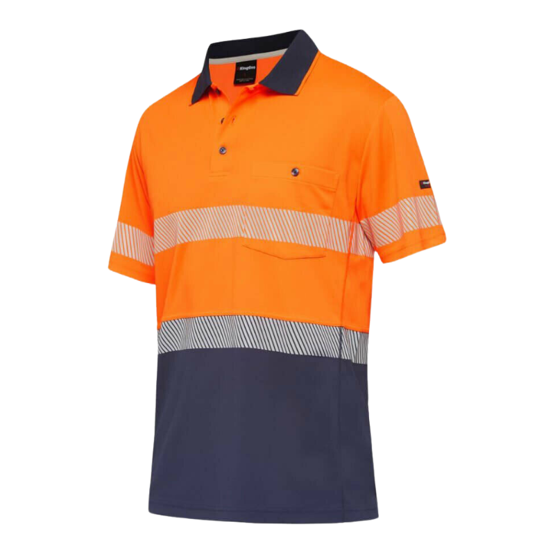 KingGee Men Workcool Hyperfreeze Shirt Top Polo Short Sleeve Taped Work K54215- Bannav S Bannav LLC