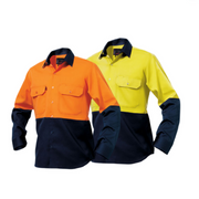 KingGee Mens Spliced Drill Shirt Lock Stitch Reinforced Work Safety Comfy K54015- Bannav S Bannav LLC
