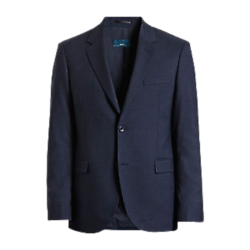 NNT Mens Sharkskin 2 Button Jacket Wool Blend Collared Long Sleeve CATB7J- Bannav S Bannav LLC