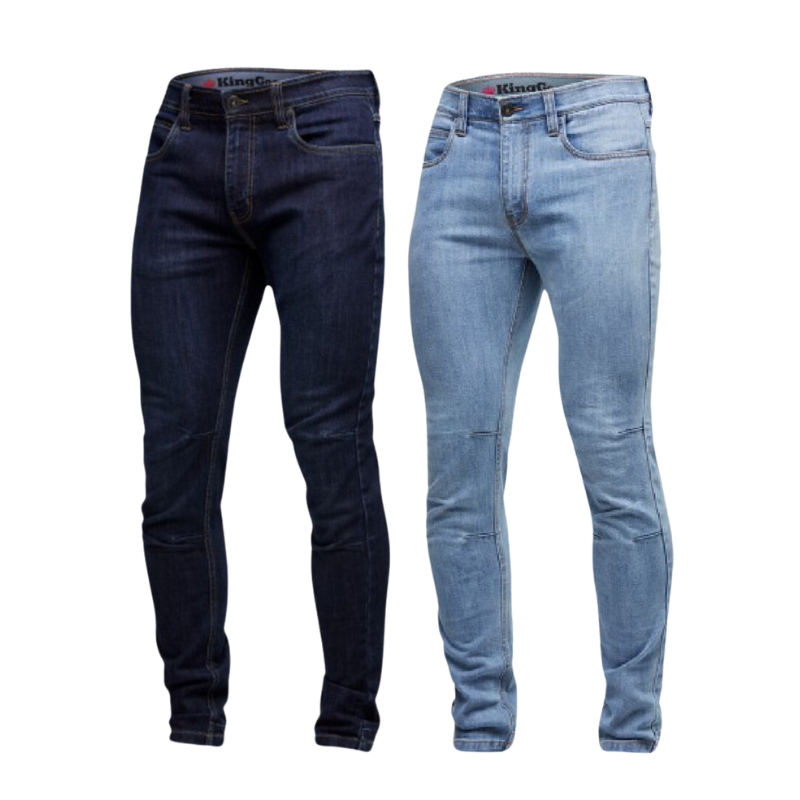 KingGee Mens Urban Coolmax Denim Slim Jeans Cotton Comfortable Gusset K13006- Bannav S Bannav LLC