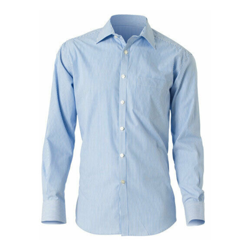 NNT Mens Cotton Shirt Business Stripe Long Sleeve Cutaway Collar Formal CATD1C- Bannav S Bannav LLC
