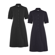 NNT Womens Avignon Shirt Dress Fit Flare Collared Elbow Length Cotton CAT69K- Bannav S Bannav LLC