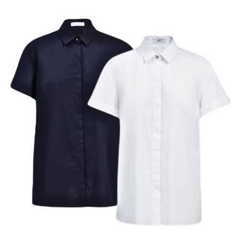 NNT Womens Maternity Shirt Relaxed Fit Slimline Collar Short Sleeve CATU95- Bannav S Bannav LLC