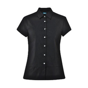 NNT Womens Stretch Cotton Blend Cap Sleeve Shirt Classic Fit Black Shirt CATU2V- Bannav S Bannav LLC
