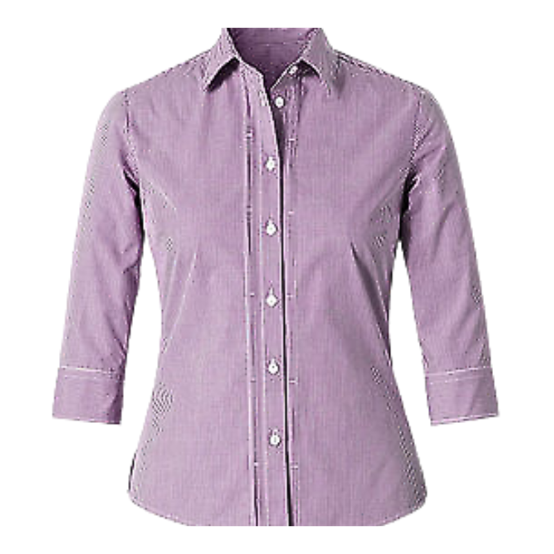 NNT Mens Gingham 3/4 SLV Tuck Shirt Pleated Button Collared Sleeve CAT9Q9- Bannav S Bannav LLC