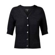 NNT Womens Wool Rich SS Rib Trim Cardigan V Neck Button Shirt CAT5CK- Bannav S Bannav LLC
