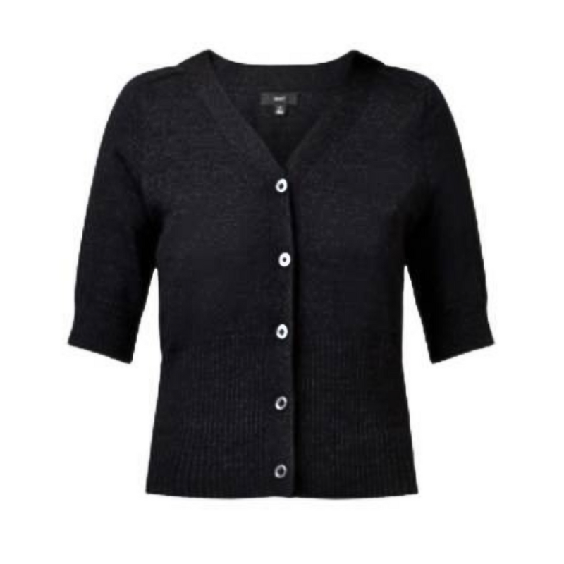 NNT Womens Wool Rich SS Rib Trim Cardigan V Neck Button Shirt CAT5CK- Bannav S Bannav LLC
