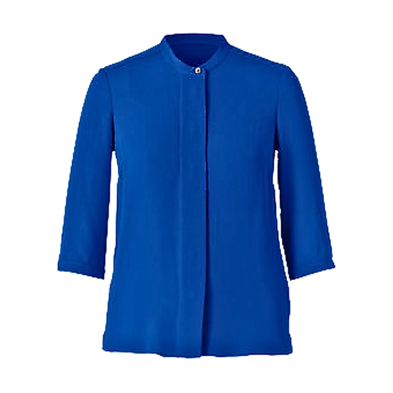 NNT Womens Discontinued Double Georgette 3/4 Sleeve Blue Blouse CAT4Q1- Bannav S Bannav LLC