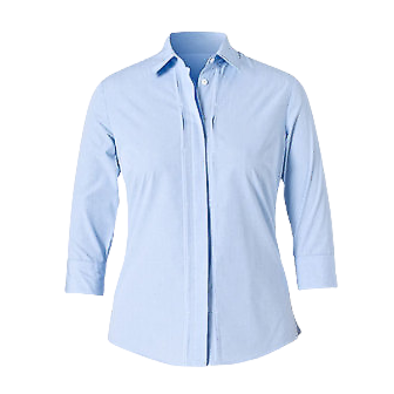 NNT Mens Gingham 3/4 Sleeve Tuck Collared Business Button Shirt CAT4L8- Bannav S Bannav LLC