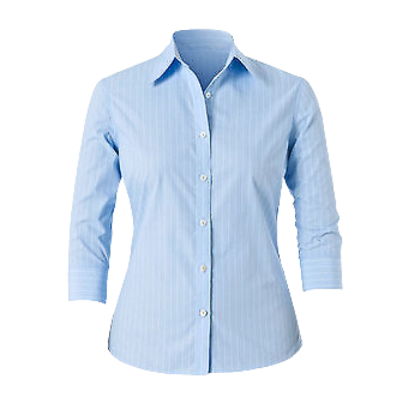 NNT Mens Cotton Blend Stripe Classic 3/4 Sleeve Blue Classic Shirt CAT4J6- Bannav S Bannav LLC