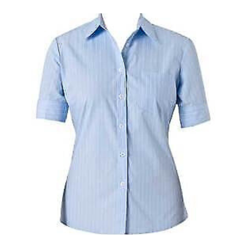 NNT Womens Cotton Blend Stripe S/S SCTION BK Shirt Classic Business Shirt CAT479- Bannav S Bannav LLC
