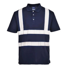 F477 Mens Reflective Iona Work Polo Shirt Navy, 5X-Large- Bannav S Bannav LLC