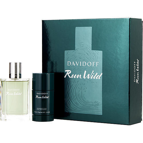 RUN WILD by Davidoff EDT SPRAY 3.3 OZ & DEODORANT STICK 2.4 OZ