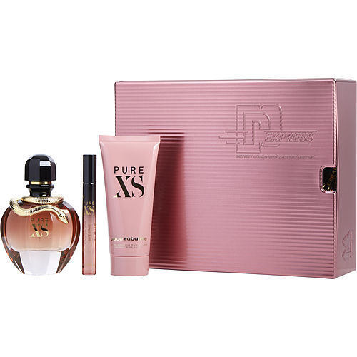 PURE XS by Paco Rabanne EAU DE PARFUM SPRAY 2.7 OZ & BODY LOTION 3.4 OZ & EAU DE PARFUM SPRAY 0.33 OZ MINI